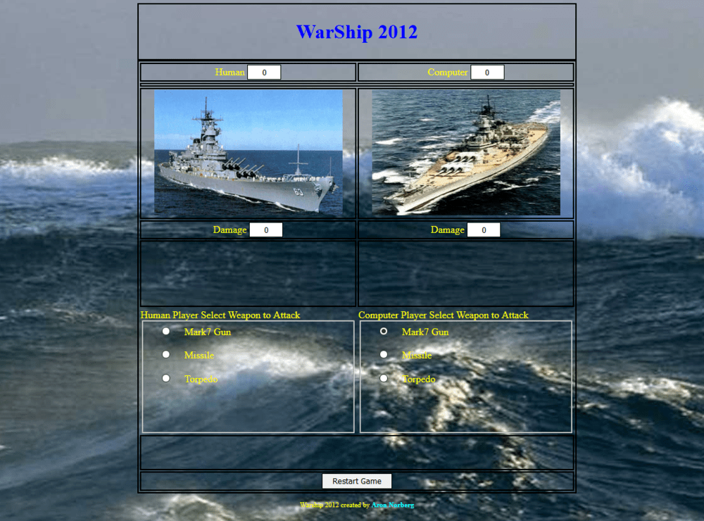 WarShip 2012 game